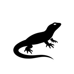 Obraz na płótnie Canvas Lizard Logo Monochrome Design Style