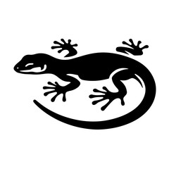 Obraz na płótnie Canvas Lizard Logo Monochrome Design Style