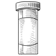 medicine bottle handdrawn illustration