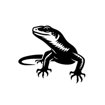 Lizard Logo Monochrome Design Style
