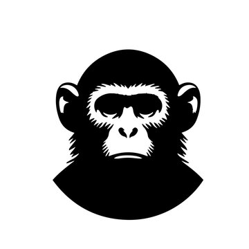 Monkey Logo Monochrome Design Style