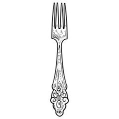 fork handdrawn illustration