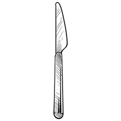 table knife handdrawn illustration