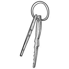 keys ring handdrawn illustration