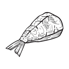 shrimp handdrawn illustration