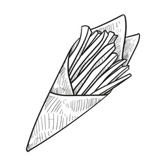 french fries handdrawn illustration