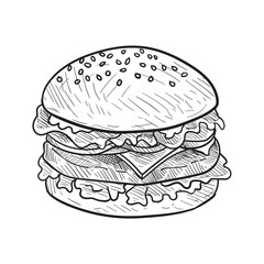 hamburger handdrawn illustration