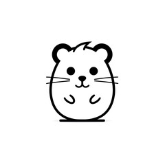 Cute animal icon, simple minimalistic design on white background