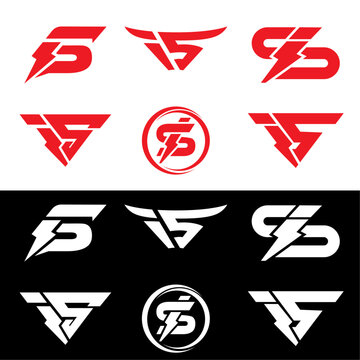set of IS or SI monogram logo design for sport or gym logo brand