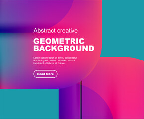 Round square geometric abstract background