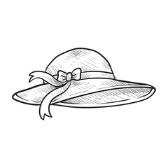 women hat handdrawn illustration