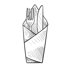 cutlery handdrawn illustration