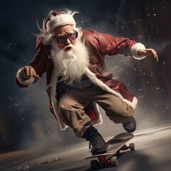 santa skateboarding 