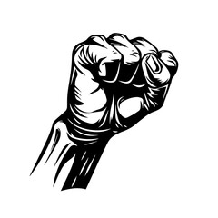 Hand Fist Logo Monochrome Design Style