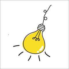 doodle lamp, hand drawn, vector illustration