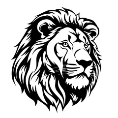 Lion Head Logo Monochrome Design Style