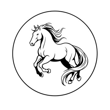 stallion Logo Monochrome Design Style