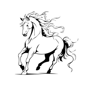 stallion Logo Monochrome Design Style