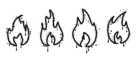 	
Spray Graffiti fire icon isolated on white background. graffiti Fire symbol with spray in black on white. Vector illustration.	

