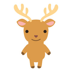 Cute deer character. Cute animal caharacter in flat style.