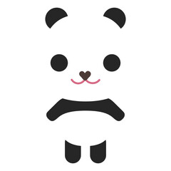 Cute panda character. Cute animal caharacter in flat style.