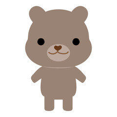 Cute bear character. Cute animal caharacter in flat style.