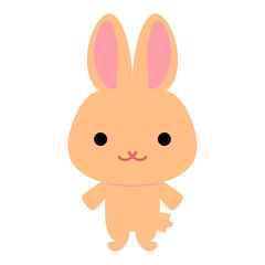 Cute rabbit character. Cute animal caharacter in flat style.