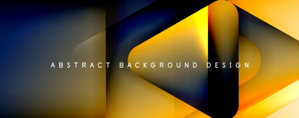 Shadow and Light Triangle Background. Dynamic Geometric Template. Glass Transparent Triangles