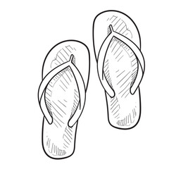 beach sandals handdrawn illustration