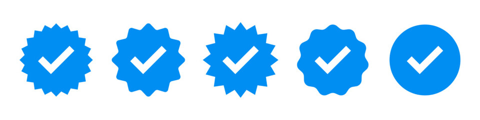 Verification blue starburst sticker set