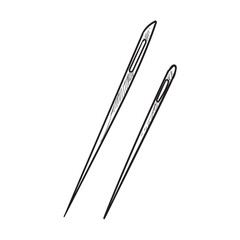 sewing needle handdrawn illustration