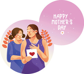 Mother and Her Teenage Daughter on Mother's Day