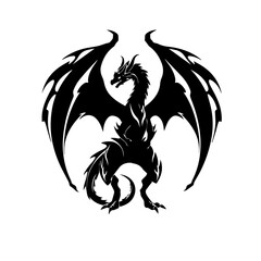 dragon Logo Monochrome Design Style