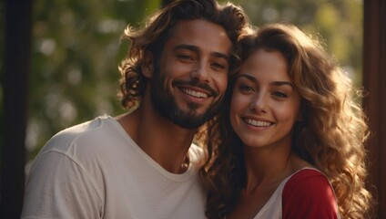 Fototapeta premium portrait of a happy couple being very in love