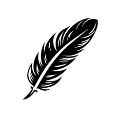 Feather Design Logo Monochrome Design Style