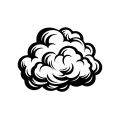 Flame Cloud Logo Monochrome Design Style - obrazy, fototapety, plakaty