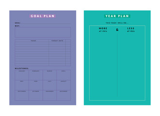 Goal Plan and Year Planner. (Happiness)