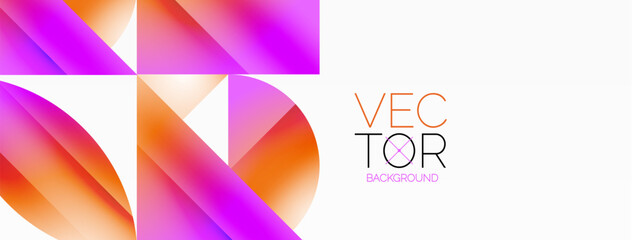 Serene gradient template. Circles and triangles mingle in minimalist perfection. Gentle fusion of forms and hues creates balanced yet captivating backdrop, embodying modern sophistication