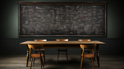 School - University - College - blackboard - chalkboard - chalk - classroom - antique - old  - equation - formula - flowchart - plan - math 