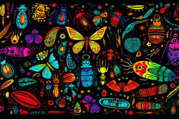 colorful insect doodle
