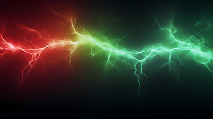 Lightning or flash, gradient from red to green, dark background