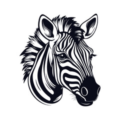 Fototapeta na wymiar Zebra head, logo or icon, vector illustration.