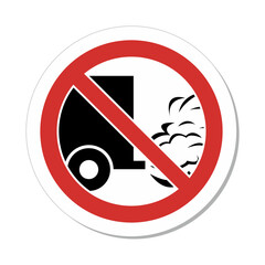 ISO Prohibition Circular Sign: No Idling Symbol