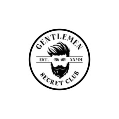 Gentlemen Secret Club Beard Care logo design icon element vector