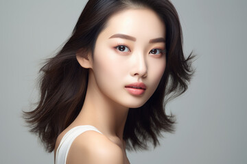 Asian woman posing, korean model, portrait - obrazy, fototapety, plakaty