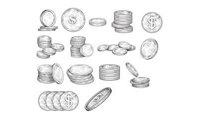 coin handdrawn collection
