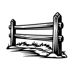 Fence Corner Logo Monochrome Design Style