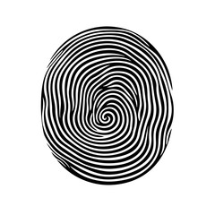 Fingerprint Logo Monochrome Design Style