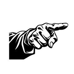 Finger Pointing Logo Monochrome Design Style