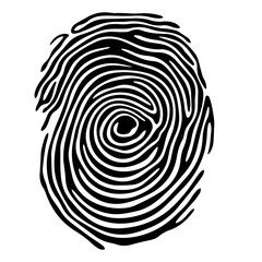 Fototapeta na wymiar Fingerprint Logo Monochrome Design Style